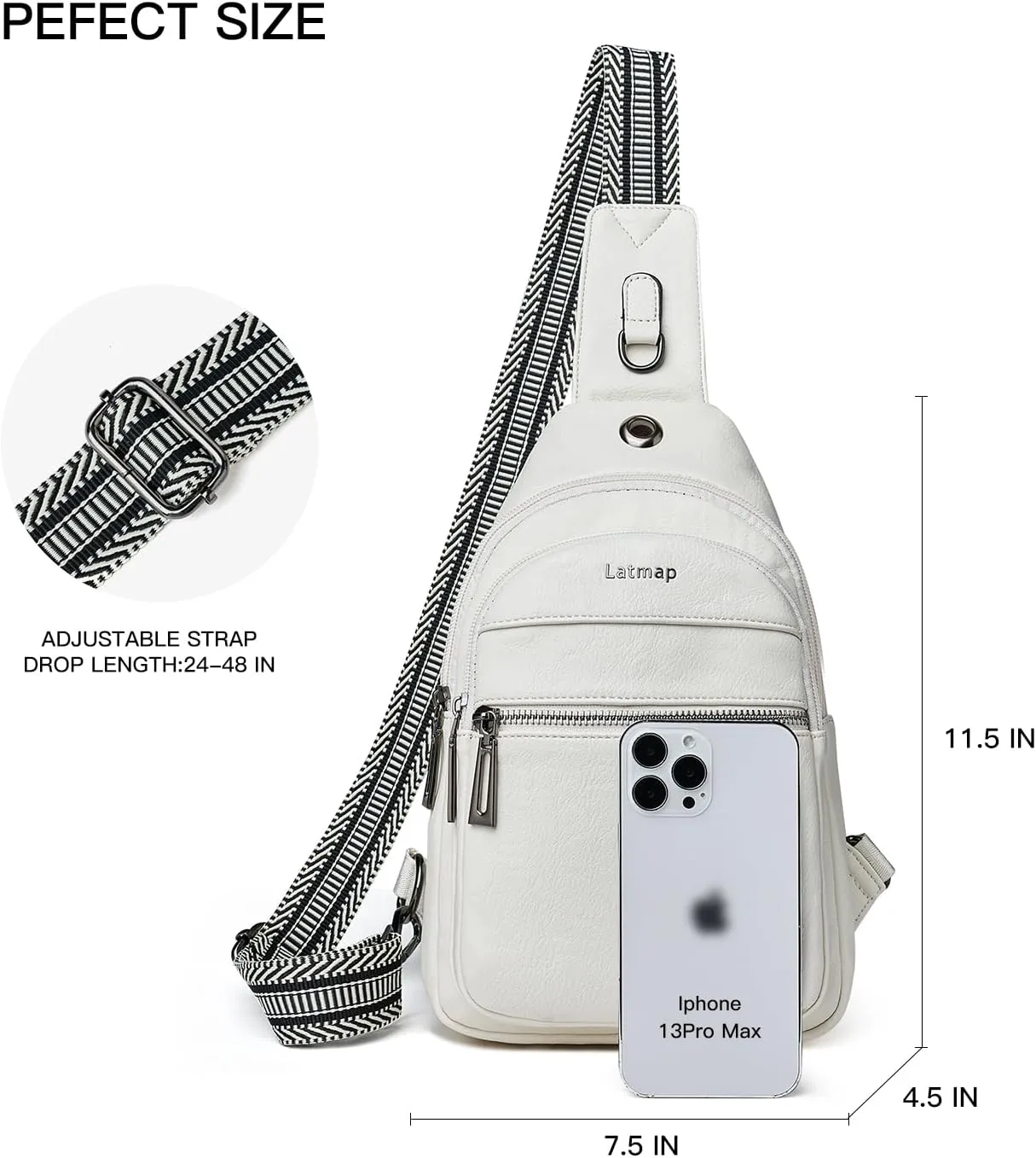 7L Sling Bag For Women Men Crossbody Shoulder Tote Blet Bags Backpack Fanny Pack Travel Purse Faux Leather