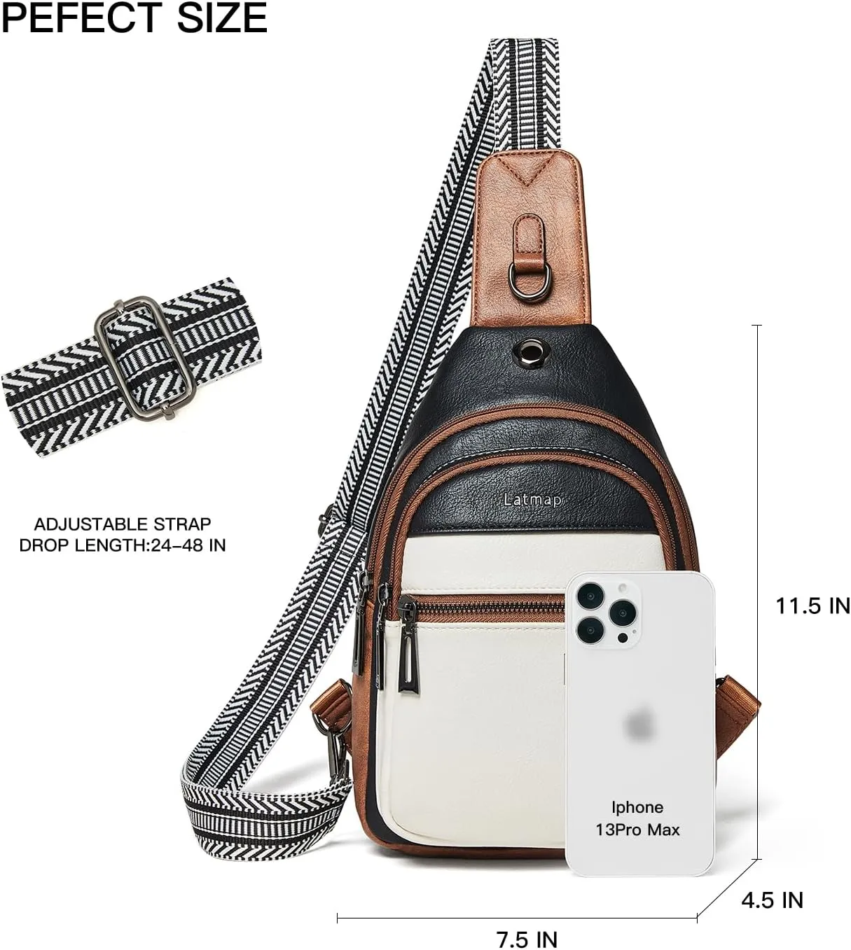 7L Sling Bag For Women Men Crossbody Shoulder Tote Blet Bags Backpack Fanny Pack Travel Purse Faux Leather