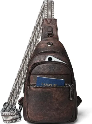 7L Sling Bag For Women Men Crossbody Shoulder Tote Blet Bags Backpack Fanny Pack Travel Purse Faux Leather