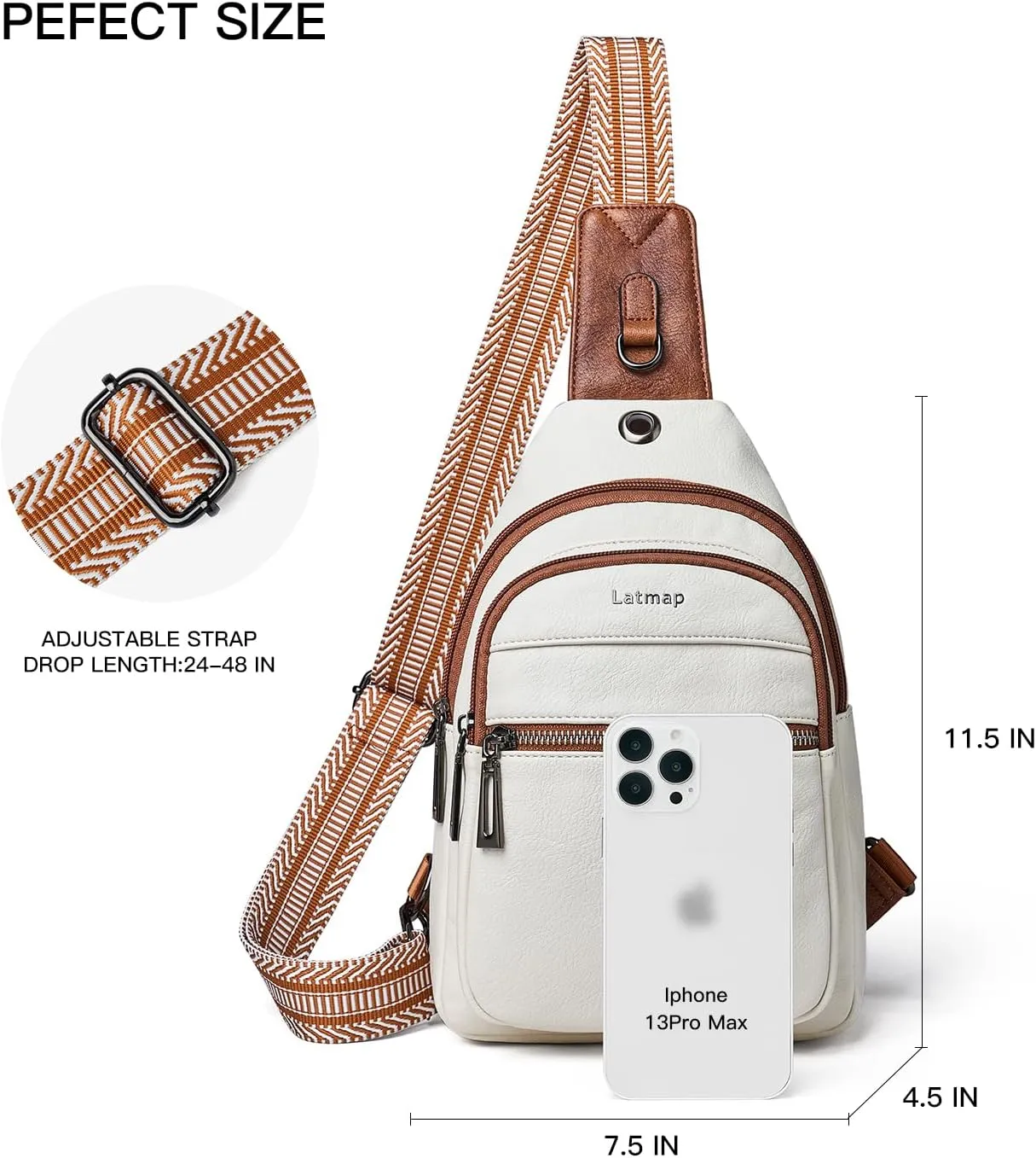 7L Sling Bag For Women Men Crossbody Shoulder Tote Blet Bags Backpack Fanny Pack Travel Purse Faux Leather