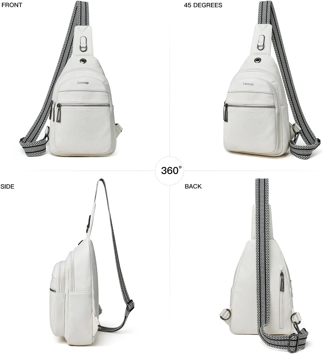 7L Sling Bag For Women Men Crossbody Shoulder Tote Blet Bags Backpack Fanny Pack Travel Purse Faux Leather