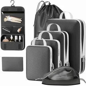 8 Set Packing Cubes for Travel - Double Zipper Compression Design, Space Saving, Sorting and Organizing Travel Luggage Items