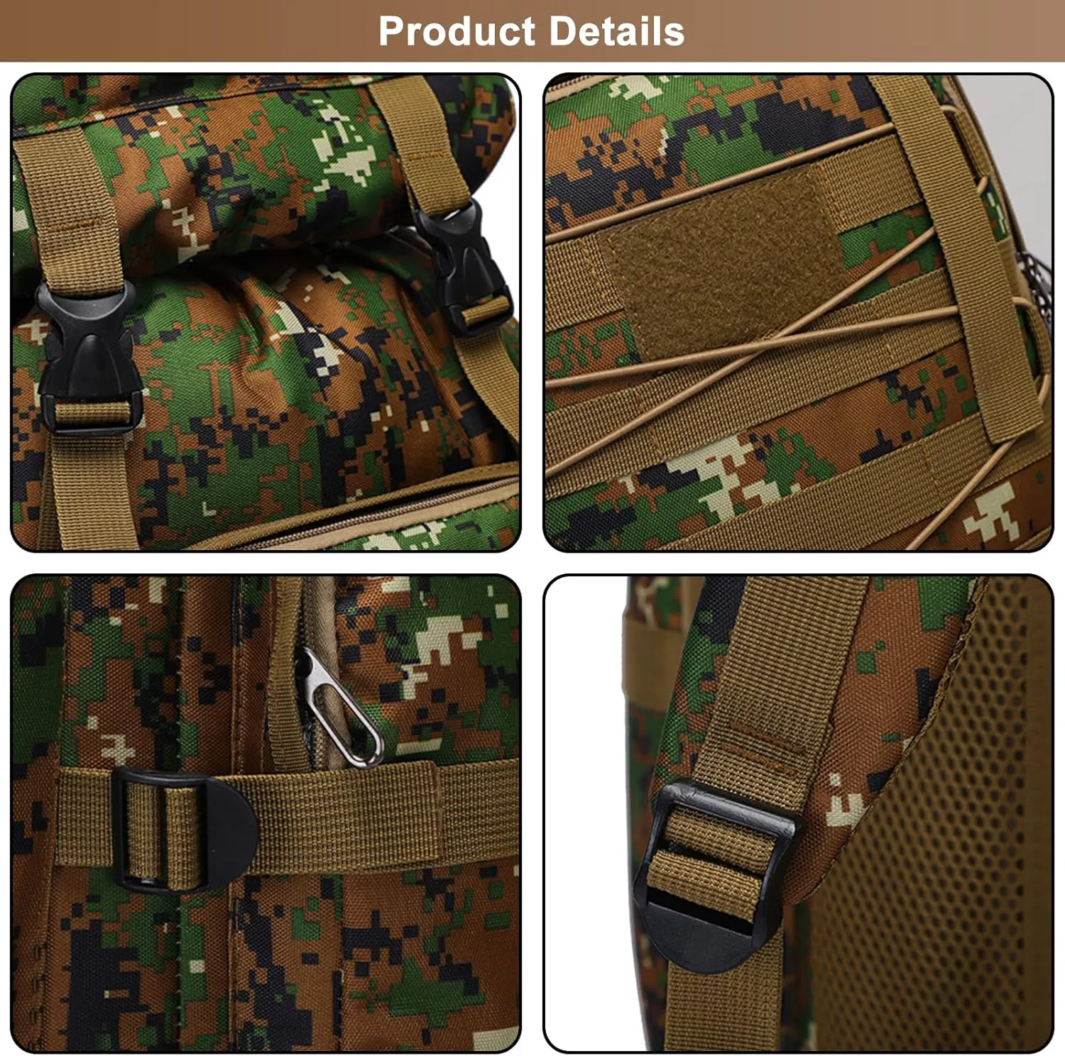 80L Outdoor Camping Backpack for Men Women, Large Capacity Polyester Tactical Rucksack Hiking Travel Duffel Bags (B/Multicolor)