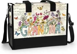 84hoods Large Tote Bag for Women. Waterproof Bag with Pockets and Zipper for Travel, Work, Grocery. Gift for Grandma.