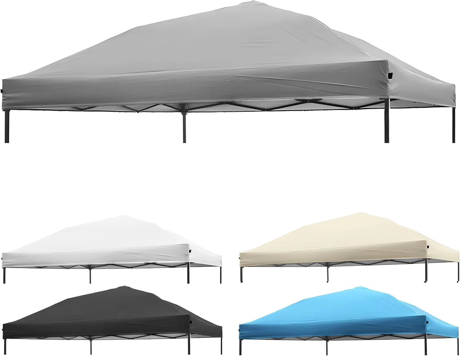 8x8 Canopy Replacement Top, Replacement Cover for 8x8 Pop Up Canopy Tent (Top Cover Only) Grey