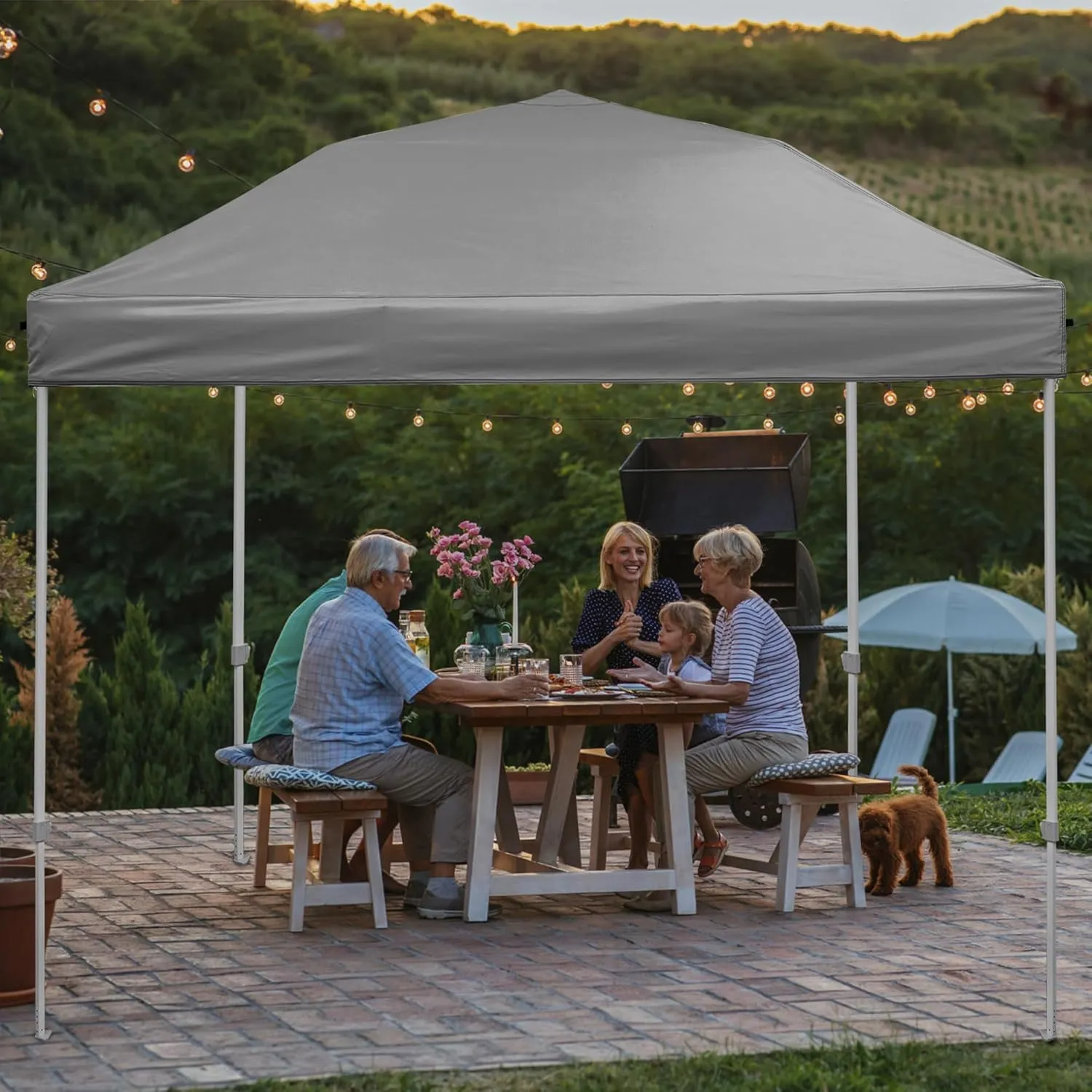 8x8 Canopy Replacement Top, Replacement Cover for 8x8 Pop Up Canopy Tent (Top Cover Only) Grey