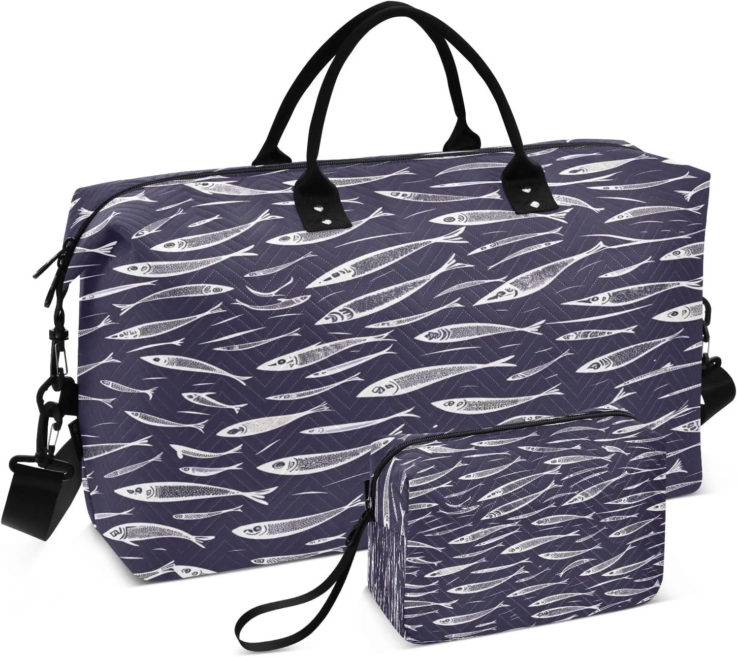 A Flock Of Swimming Fish Travel Duffle Bag for Men Women Gym Bag with Storage Bag Weekender Bag Carry on Bags for Travel Trip Gym Yoga