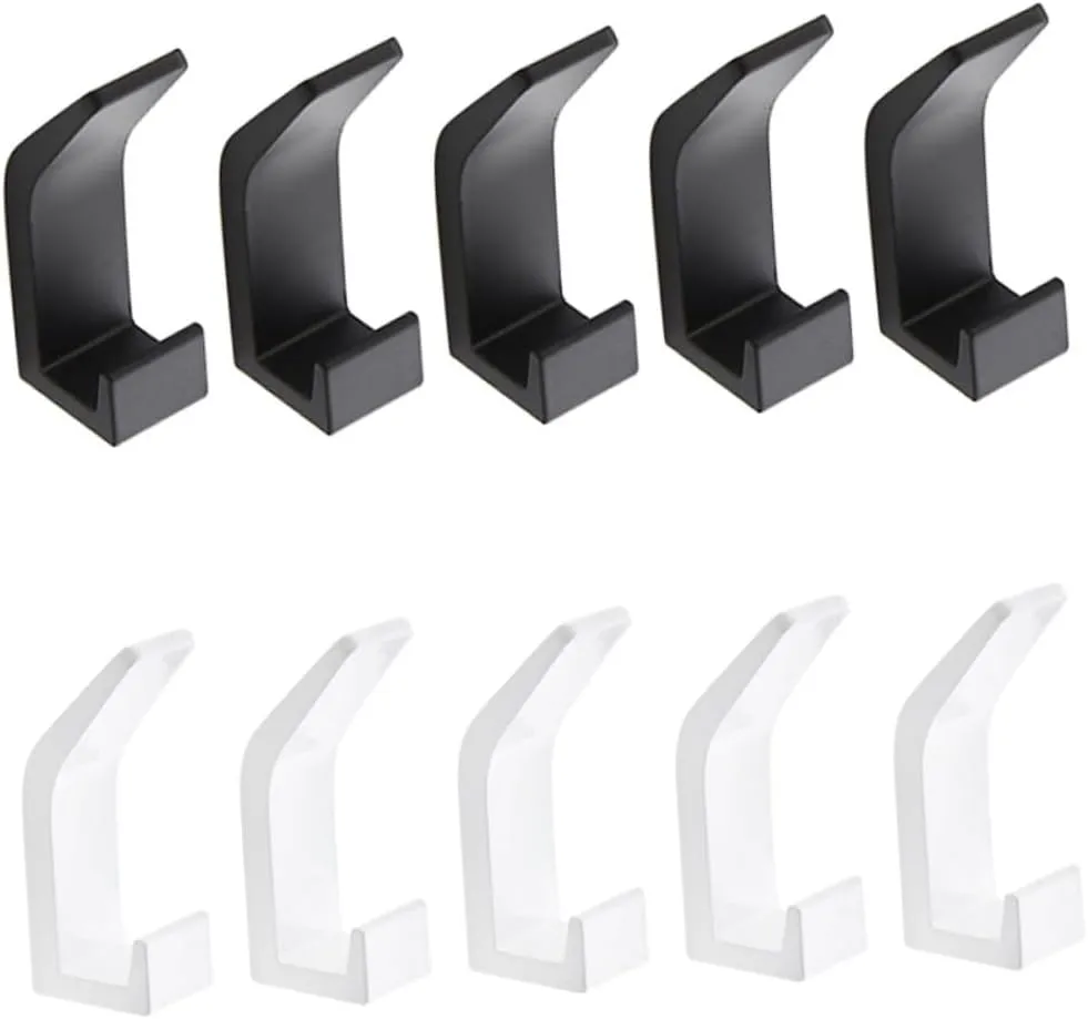 ABOOFAN 5PCS Wall Hooks Aluminum Coat Towel Hangers for Bedroom Bathroom Resistant Design Easy Assembly Stylish Home for Coats Towels Hats Handbags