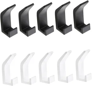 ABOOFAN 5PCS Wall Hooks Aluminum Coat Towel Hangers for Bedroom Bathroom Resistant Design Easy Assembly Stylish Home for Coats Towels Hats Handbags