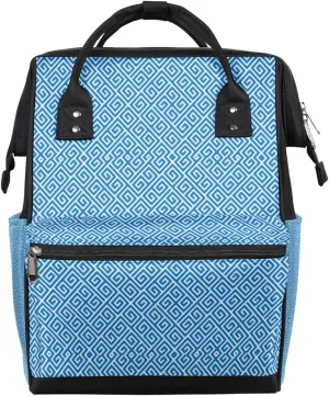 Abstract Geometric Maze Diaper Bag Tote Large Capacity Waterproof with Adjustable Shoulder Strap and Pram Straps Mommy Bag for Hospital Beach Weekender Travel