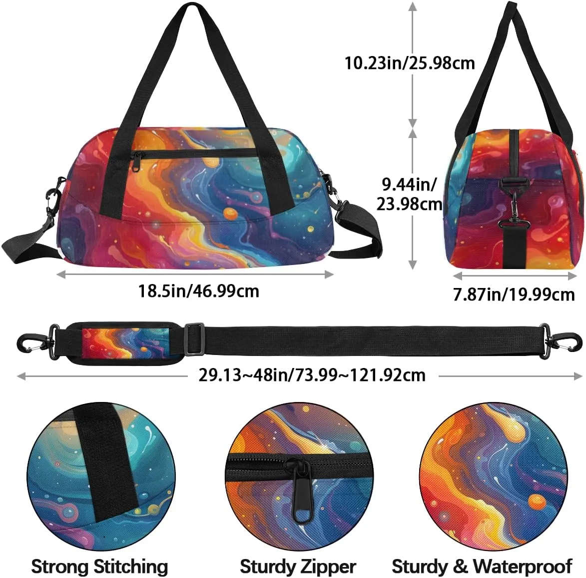 Abstract Liquid Kids Duffle Bag Boys Girls Small Sport Dance Gym Bag for Overnight Travel Weekender Carry On