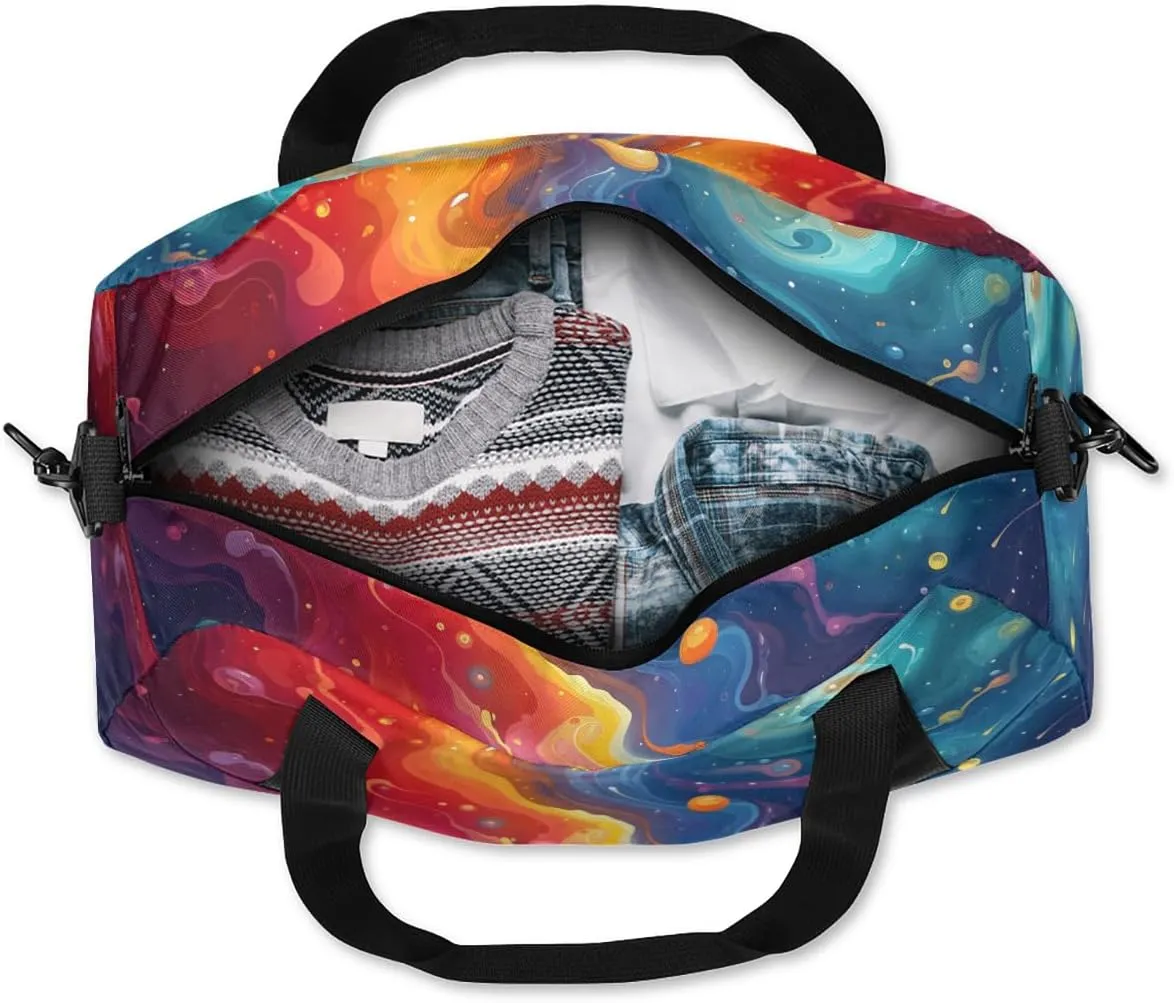 Abstract Liquid Kids Duffle Bag Boys Girls Small Sport Dance Gym Bag for Overnight Travel Weekender Carry On
