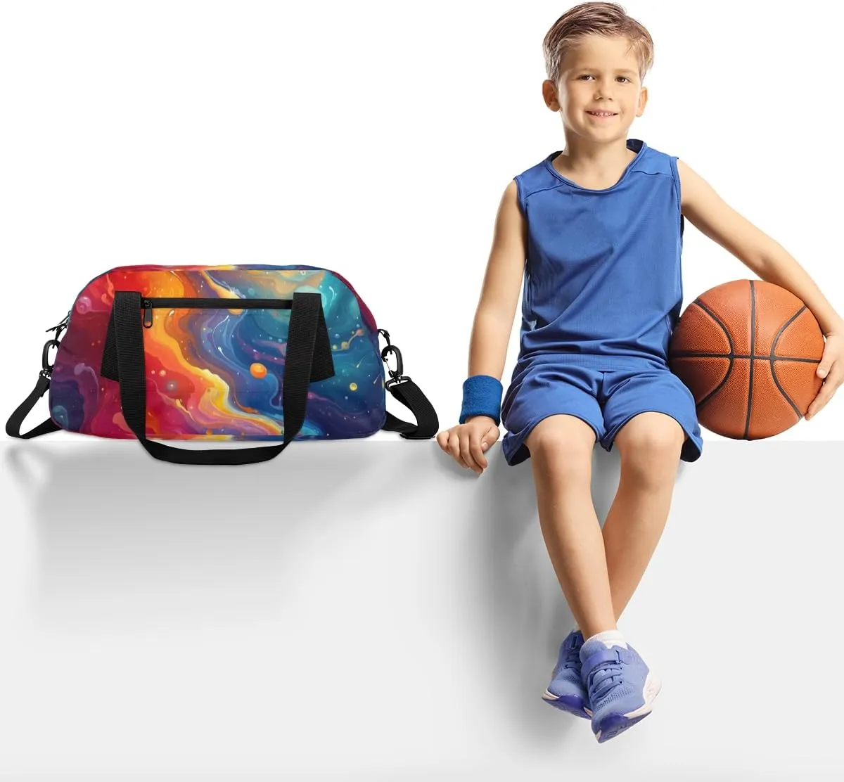 Abstract Liquid Kids Duffle Bag Boys Girls Small Sport Dance Gym Bag for Overnight Travel Weekender Carry On