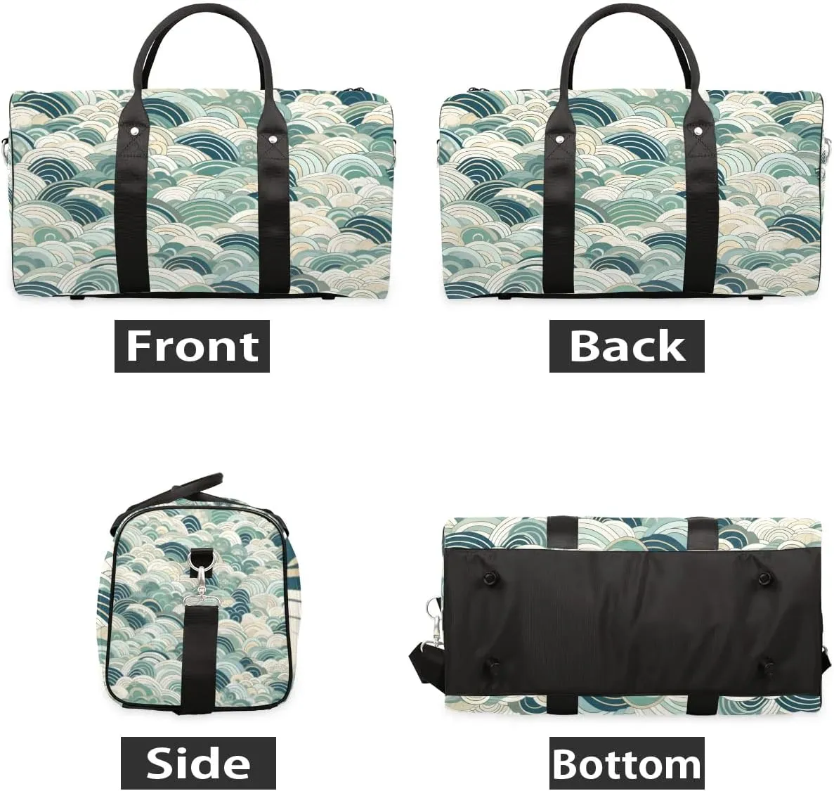Abstract Sea Water Foldable Lightweight Duffle Bag for Travel - Waterproof Carry On Bags for Airplanes, Travel Duffel Bags for Gym, Weekend