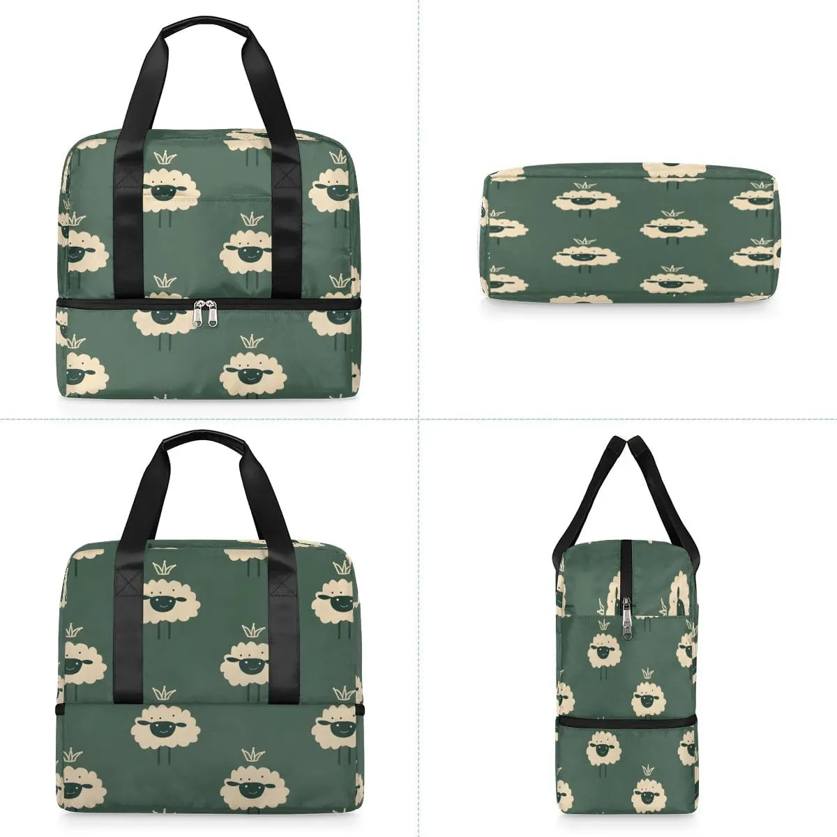 Abstract Sheep Travel Duffel Bag Dry Wet Separated Sports Tote Travel Duffle Bag Gym Workout Bag Women Travel Duffel Bag for Women, Travel, Gym, Work
