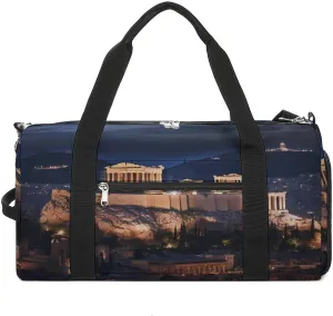 Acropolis Of Athens Sports Gym Bag Lightweight Travel Duffel Bag Workout Bags Casual Weekender Bag for Men Women