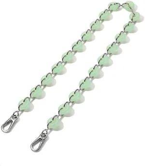 Acrylic Chain Purse Straps Replacement Bag Strap for Shoulder Purse Bag Extender Chain Silver Chain Green