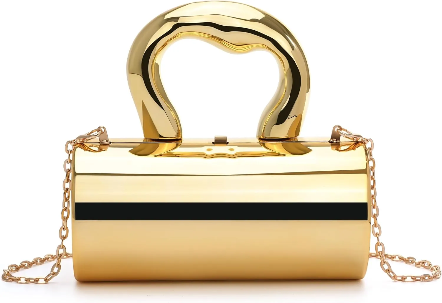Acrylic Clutch Tote Bag, Gold Acrylic Clutch Purses for Women, Acrylic Purse with Removable Strap and Lift-Up Lock, Gold Clutch Purses for Women with Large Capacity, Hobo Bag and Satchel Crossbody Bag