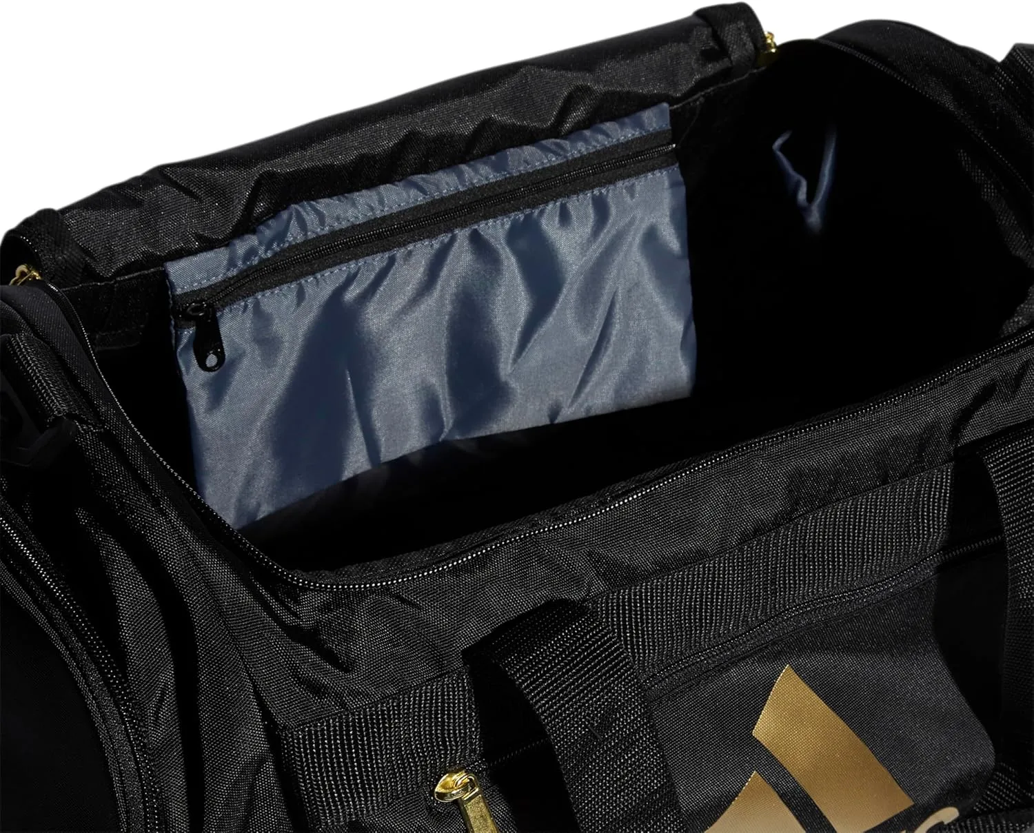 adidas Unisex Defender 4.0 Gym Duffel Bag for Men and Women, Black/Gold Metallic, Small (38L)