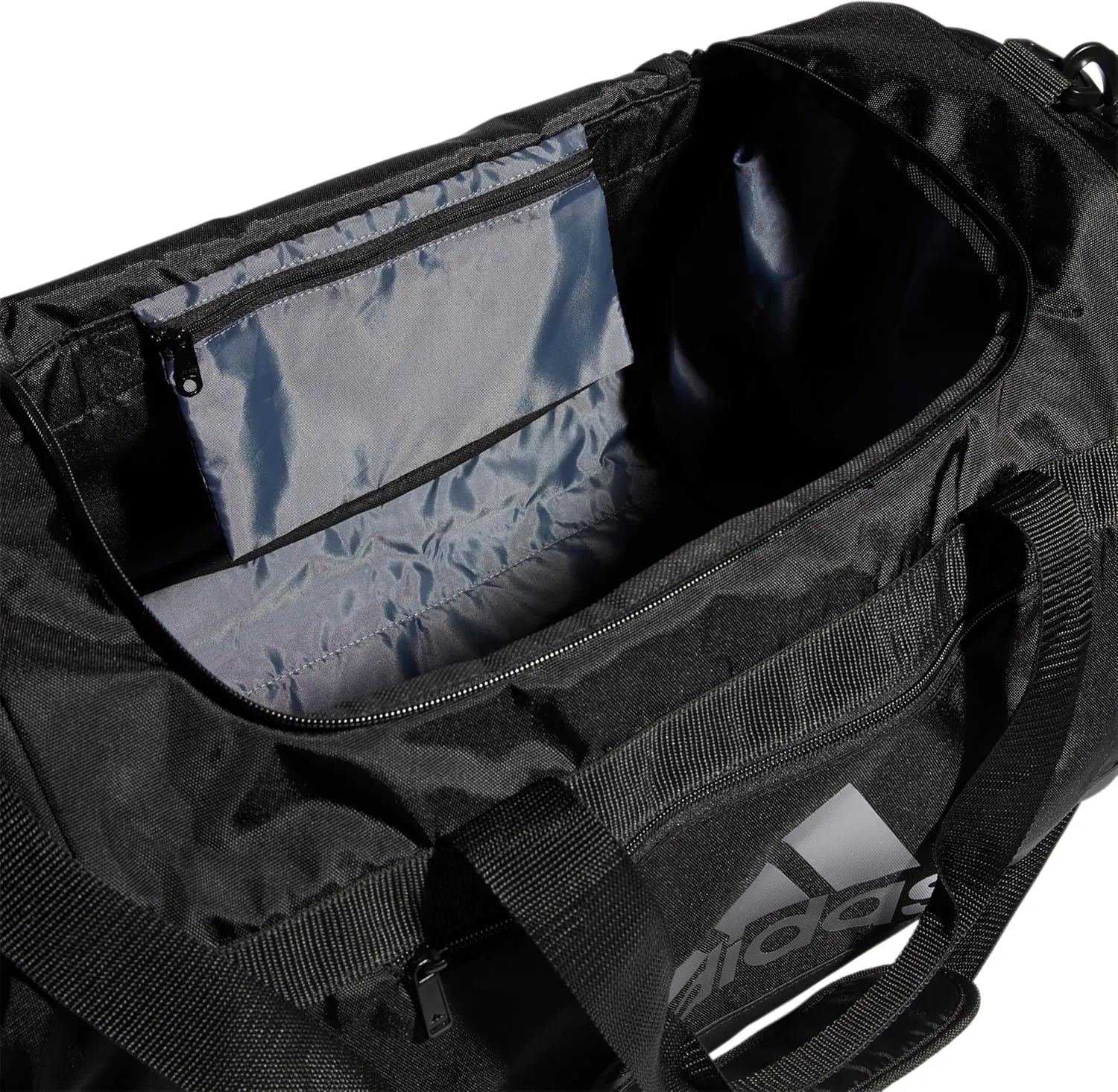adidas Unisex Defender 4.0 Gym Duffel Bag for Men and Women, Black/Silver Metallic, Medium (66L)