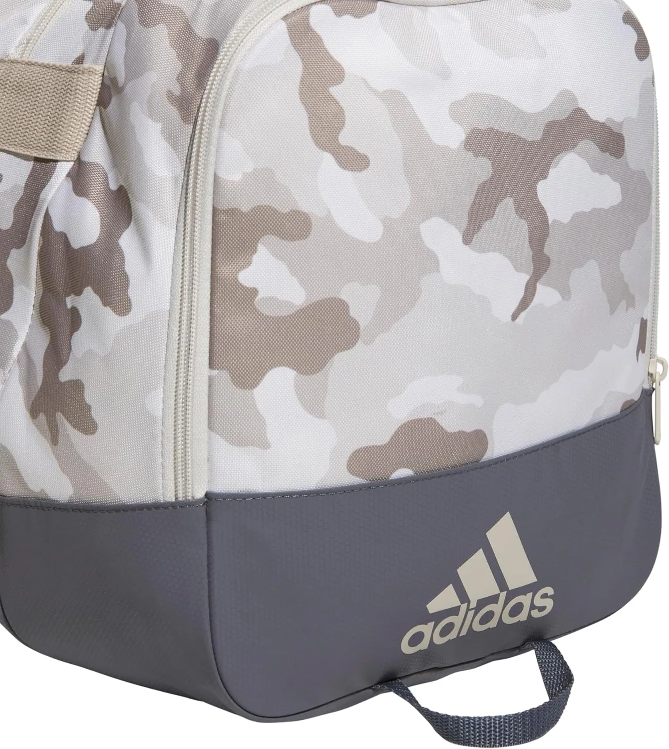 adidas Unisex Defender 4.0 Gym Duffel Bag for Men and Women, Camouflage Wonder Beige/Onix Grey, Medium (66L)