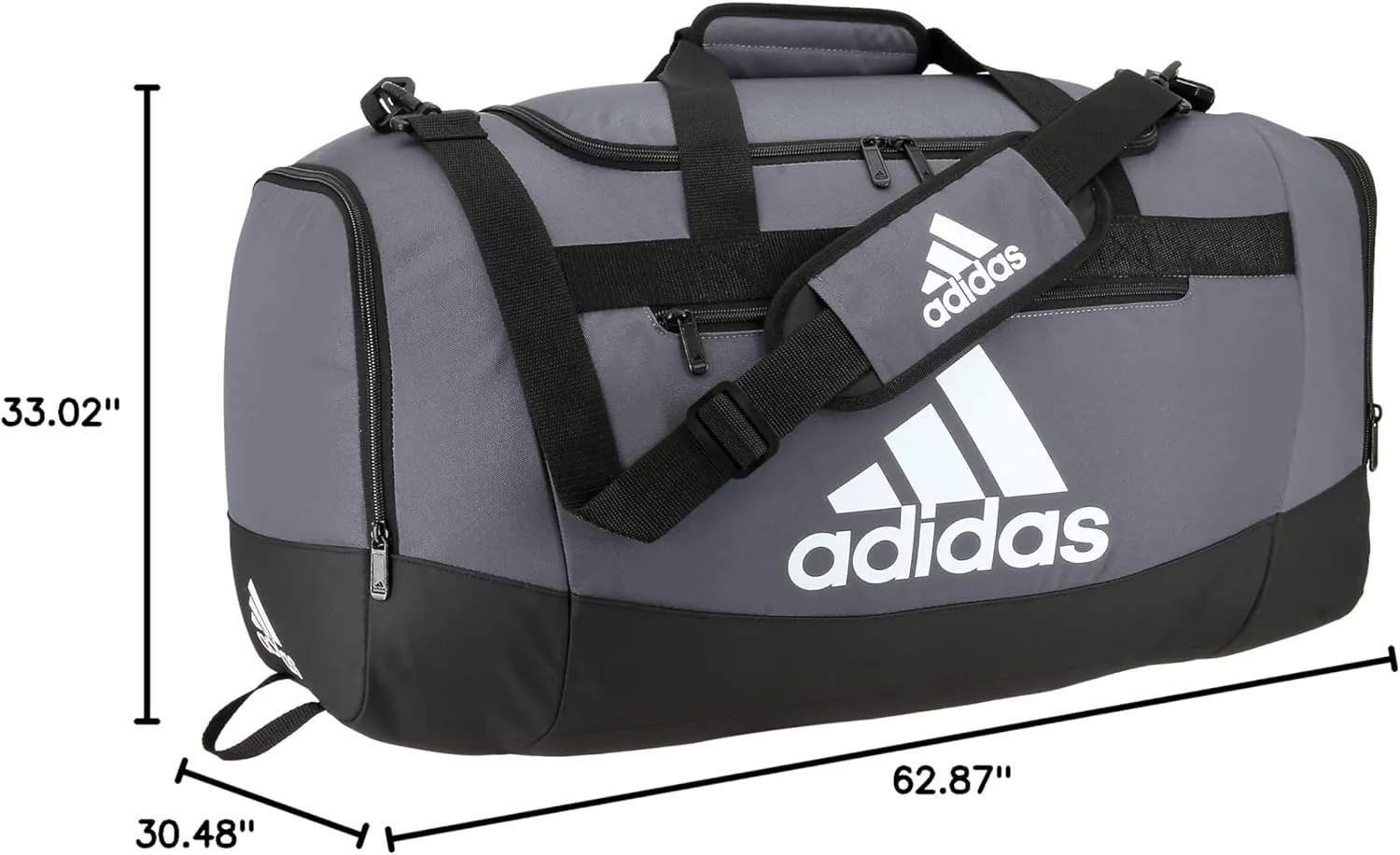adidas Unisex Defender 4.0 Gym Duffel Bag for Men and Women, Team Onix Grey, Medium (66L)