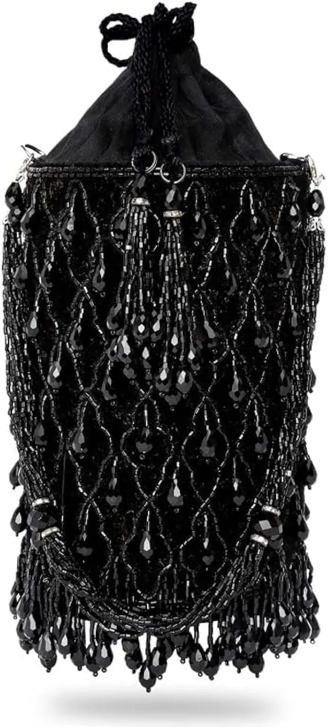 Aheli Black Potli Bag Gift for Women Handmade Evening Wristlet Handbags Stylish Bridal Purse Fashion Bag