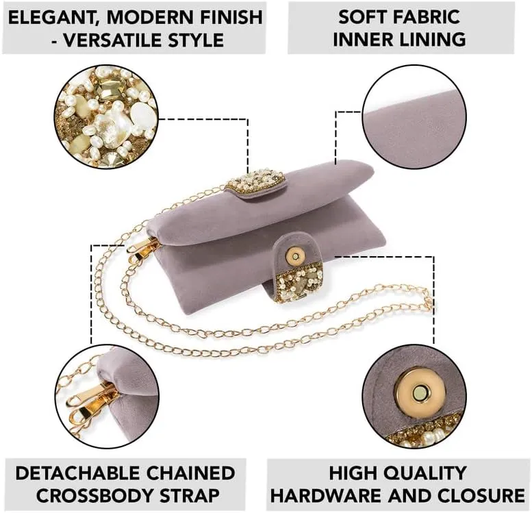 Aheli Clutch Purses Gift for Women Handmade Evening Bridal Handbags