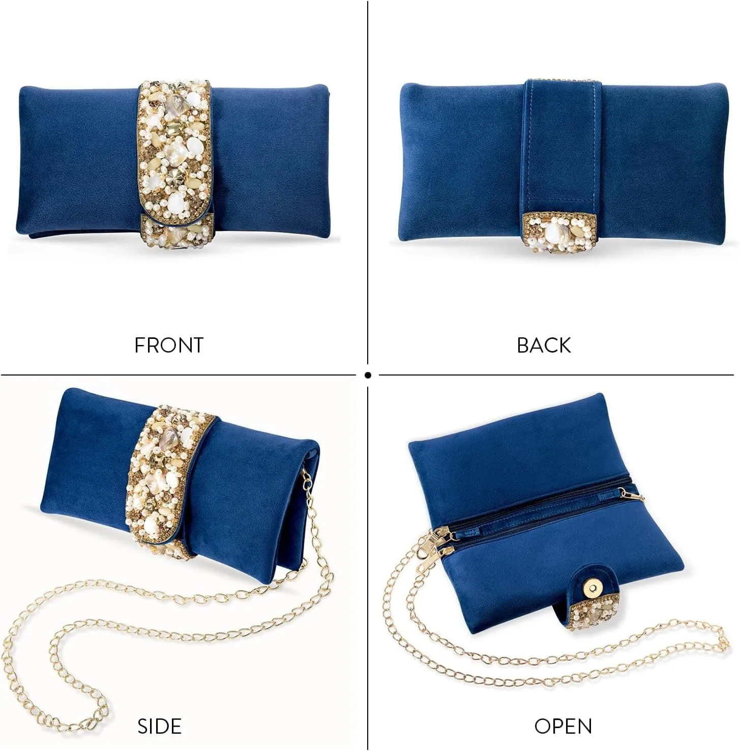 Aheli Clutch Purses Gift for Women Handmade Evening Bridal Handbags