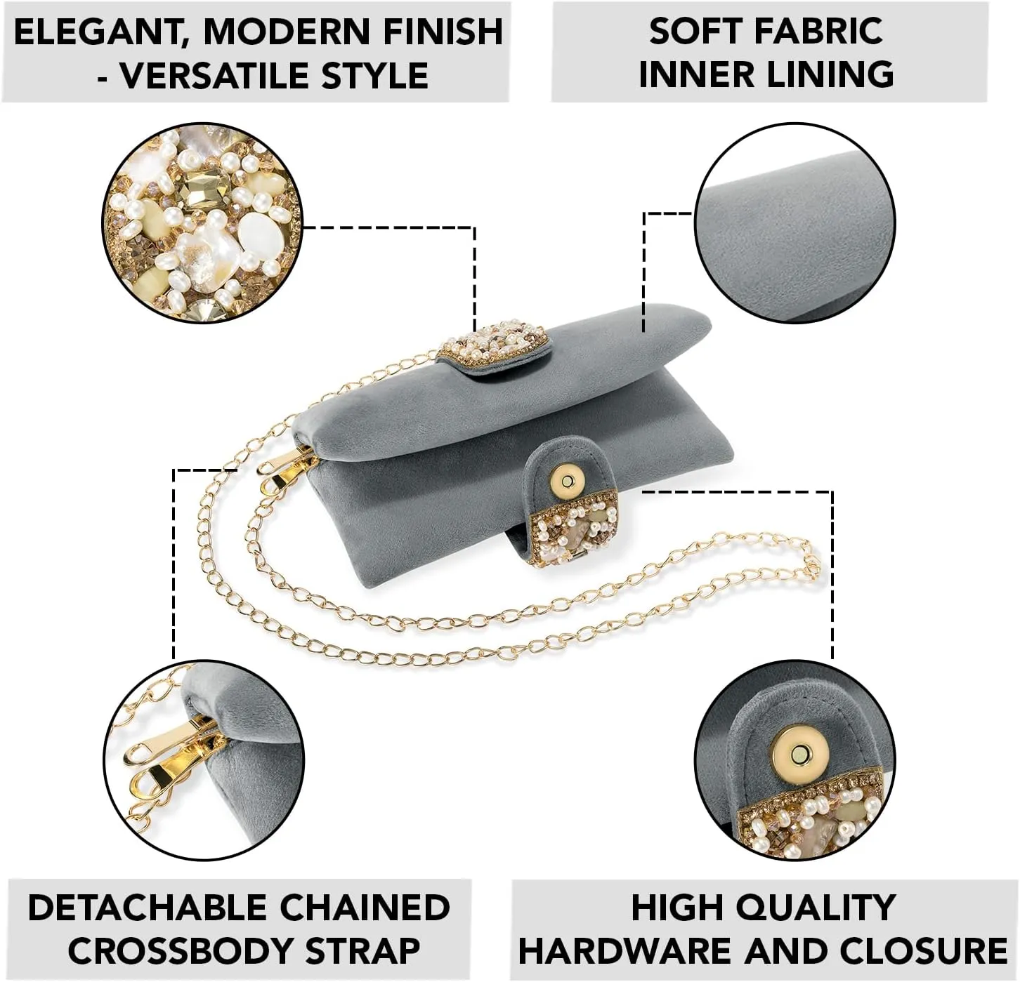 Aheli Clutch Purses Gift for Women Handmade Evening Bridal Handbags