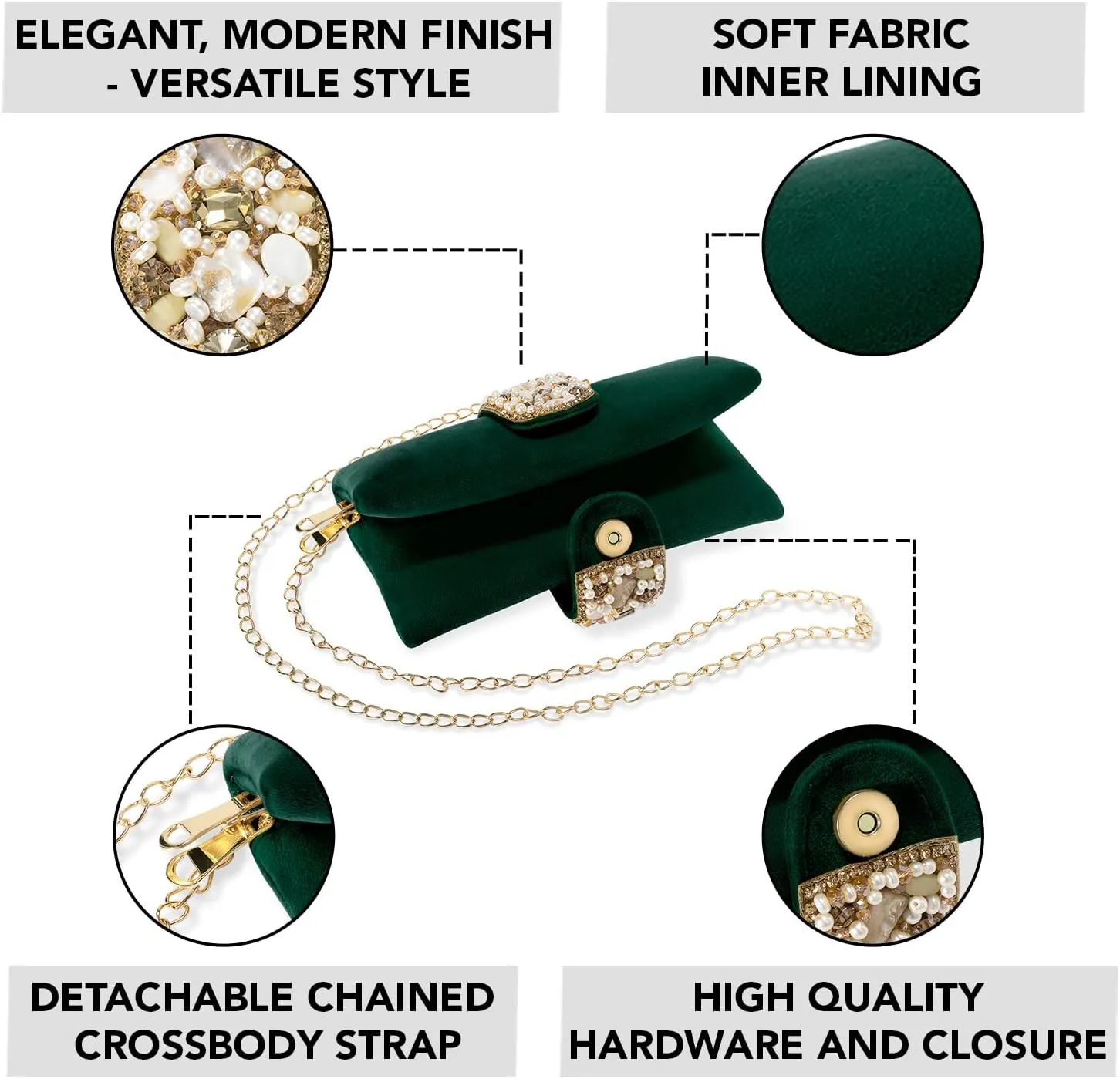 Aheli Clutch Purses Gift for Women Handmade Evening Bridal Handbags
