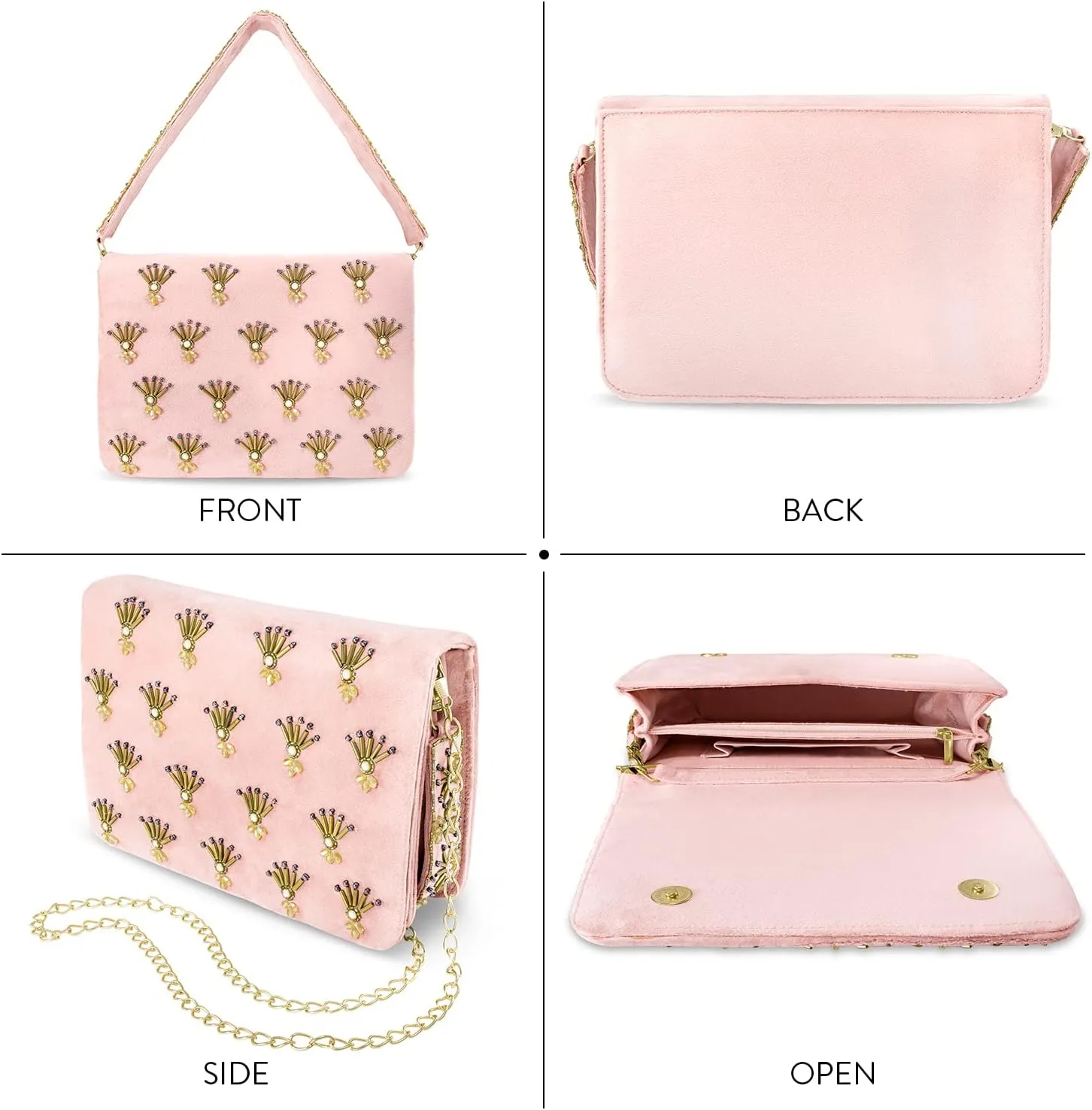 Aheli Clutch Purses Gift for Women Handmade Evening Handbags Bridal Clutch