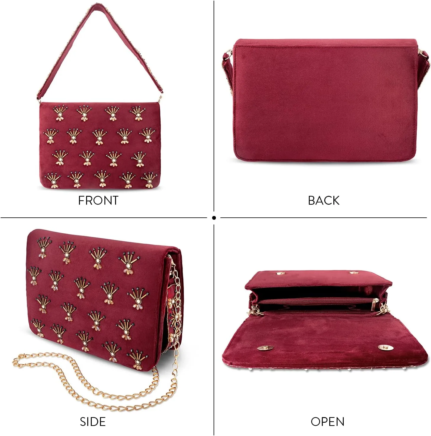 Aheli Clutch Purses Gift for Women Handmade Evening Handbags Bridal Clutch