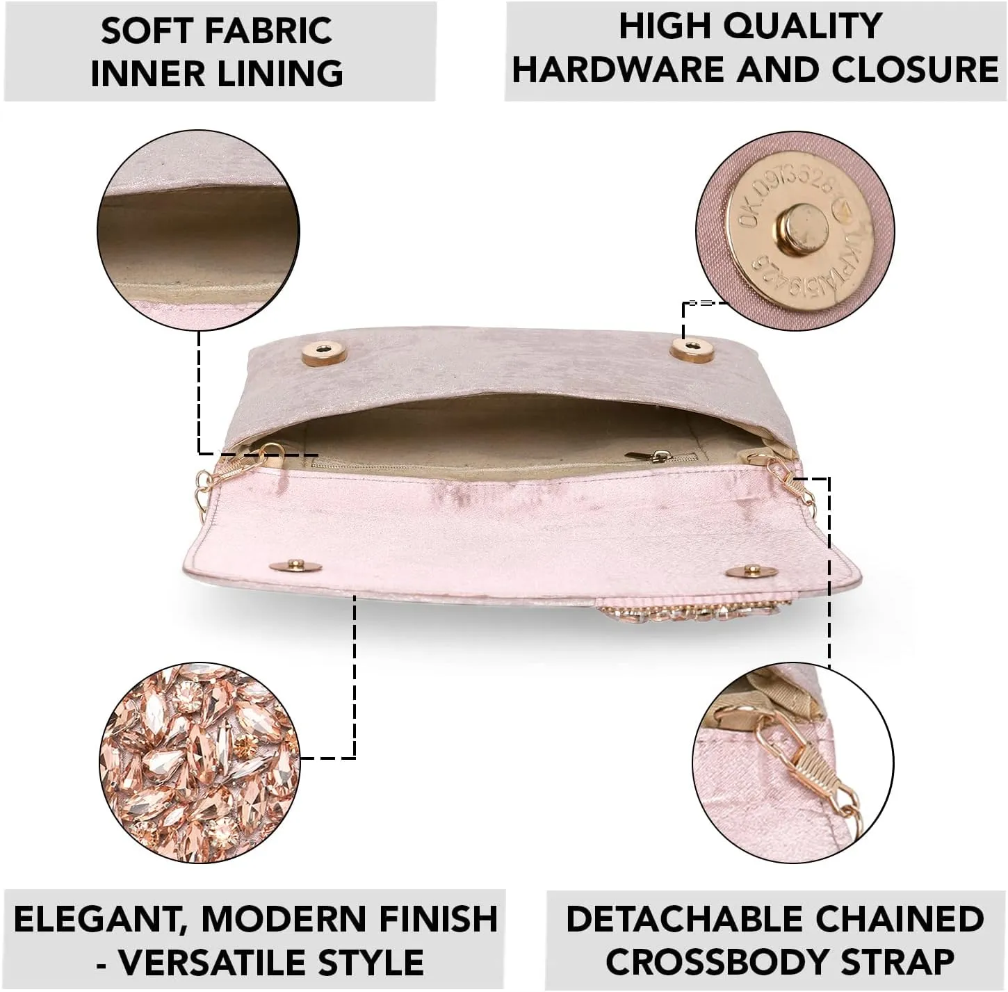 Aheli Clutch Purses Gift for Women Handmade Evening Sling Handbag Stylish Bridal Fashion Clutch Bag