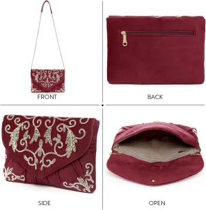 Aheli Clutch Purses Gift for Women Wedding Handmade Evening Handbags Party Bridal Clutch