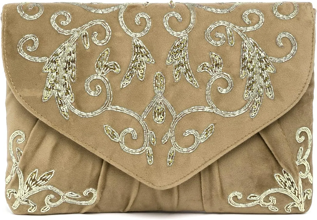 Aheli Clutch Purses Gift for Women Wedding Handmade Evening Handbags Party Bridal Clutch