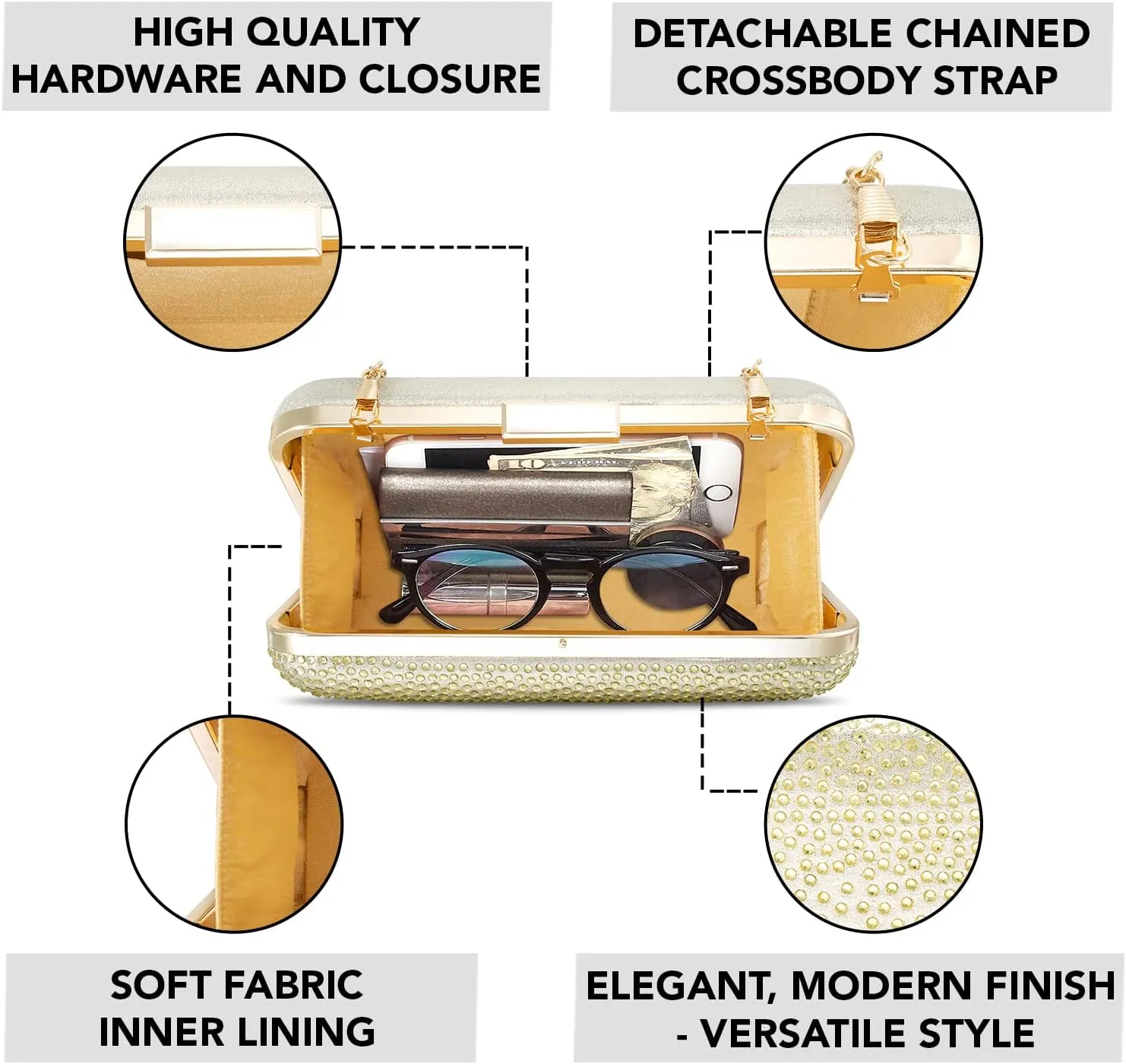 Aheli Clutch Purses Handmade Handbags for Wedding Evening Party Bridal Gift for Women