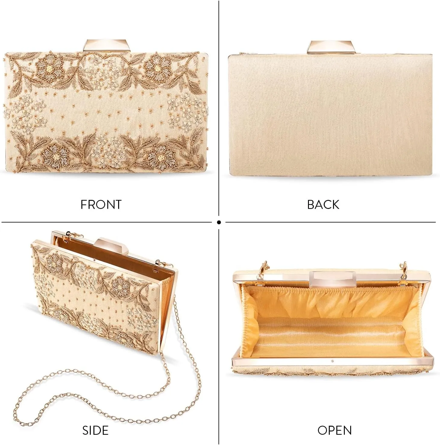 Aheli Clutch Purses Handmade Handbags for Wedding Evening Party Bridal Gift for Women