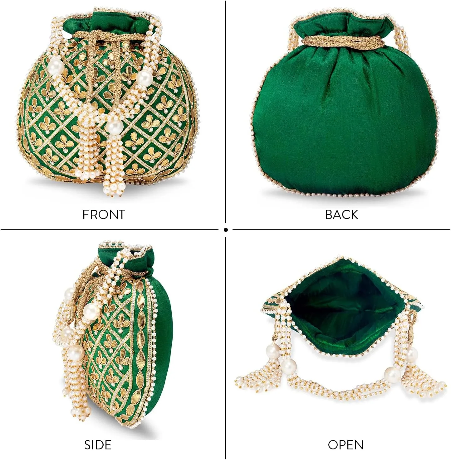 Aheli Embroidered Potli Bag Gift for Women Handmade Ethnic Purse Evening Handbags Stylish Bridal Fashion Clutch Bag
