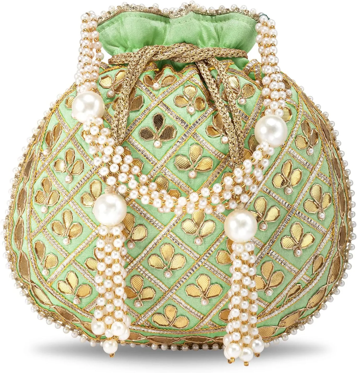 Aheli Embroidered Potli Bag Gift for Women Handmade Ethnic Purse Evening Handbags Stylish Bridal Fashion Clutch Bag