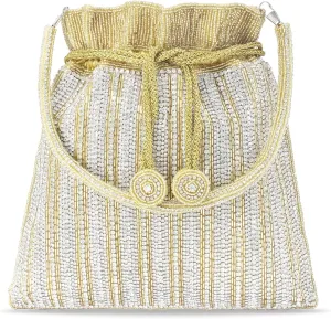 Aheli Indian Potli Bags Gift for Women Evening Bag Clutch Ethnic Bride Purse with Drawstring