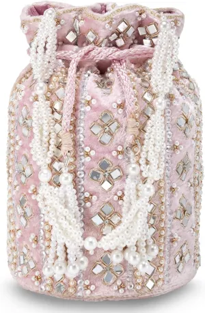 Aheli Indian Potli Bags Gift for Women Evening Bag Clutch Ethnic Bride Purse with Drawstring
