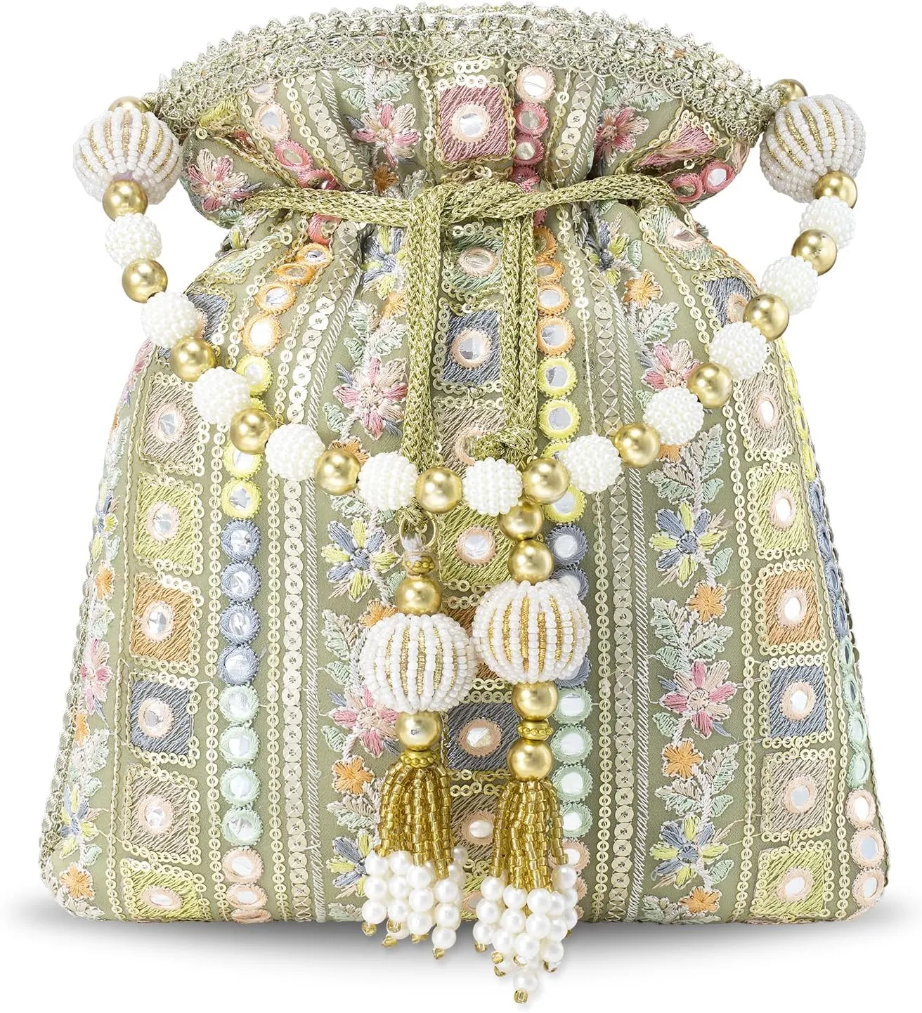 Aheli Indian Potli Bags Gift for Women Evening Bag Clutch Ethnic Bride Purse with Drawstring