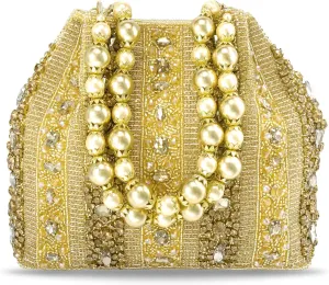 Aheli Indian Potli Bags Gift for Women Evening Bag Clutch Ethnic Bride Purse with Drawstring