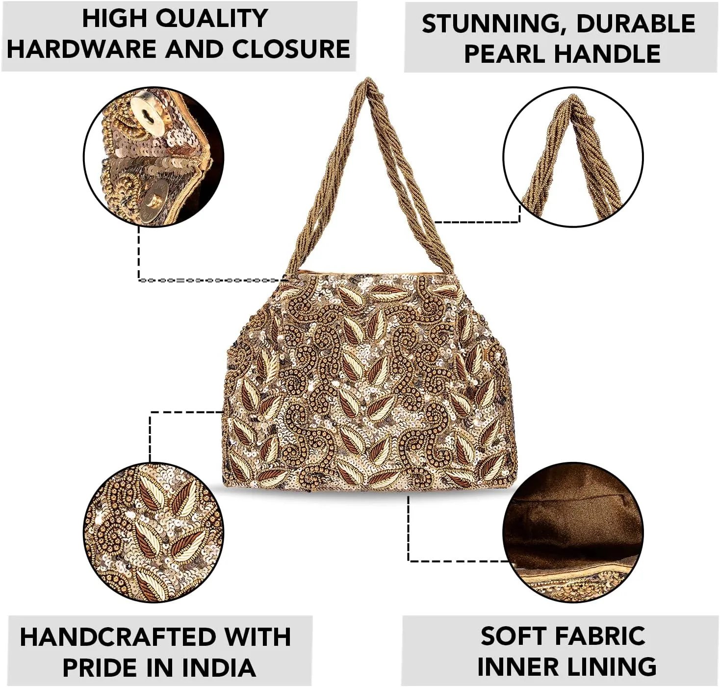 Aheli Indian Potli Bags Gift for Women Evening Bag Clutch Ethnic Bride Purse with Drawstring