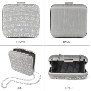 Aheli Occasion Bridal Shimmer Sequence Handcrafted Evening Bag Ladies Purse Handbag
