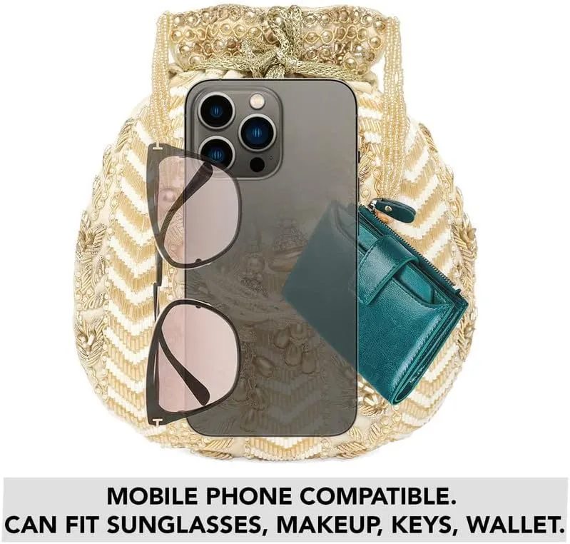 Aheli Potli Bag Gift for Women Handmade Evening Wristlet Handbag Stylish Bridal Purse Fashion Bag