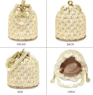 Aheli Potli Bag Gift for Women Handmade Evening Wristlet Handbag Stylish Bridal Purse Fashion Bag