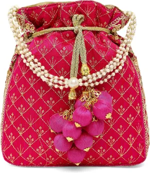 Aheli Potli Bag Gift for Women Handmade Evening Wristlet Handbag Stylish Bridal Purse Fashion Bag