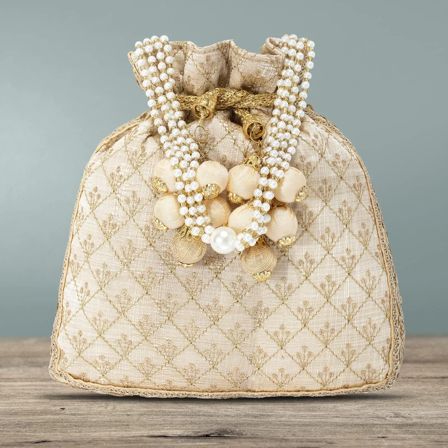 Aheli Potli Bag Gift for Women Handmade Evening Wristlet Handbag Stylish Bridal Purse Fashion Bag
